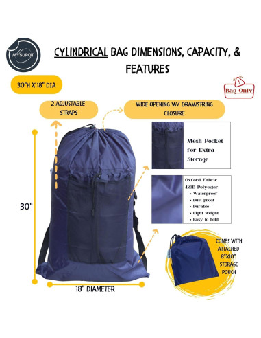 Bolsa de Silla de Playa MYSUPOT Grande Azul Marino 91x61cm