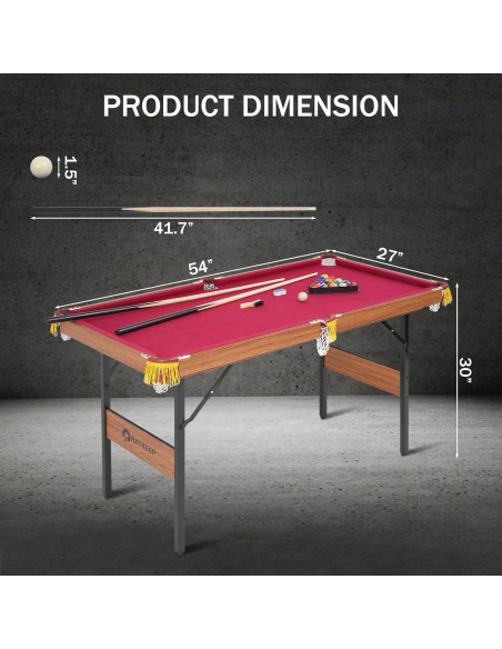 Mesa de Billar Portátil RAYKEEP 54" (137 cm) Plegable con Accesorios