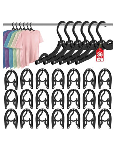 Perchas de Viaje Plegables Besslly 36 Unidades Negro Vivo