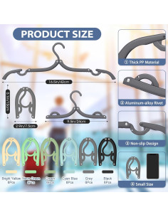 Perchas de Viaje Plegables Besslly 36 Unidades Negro Vivo 2