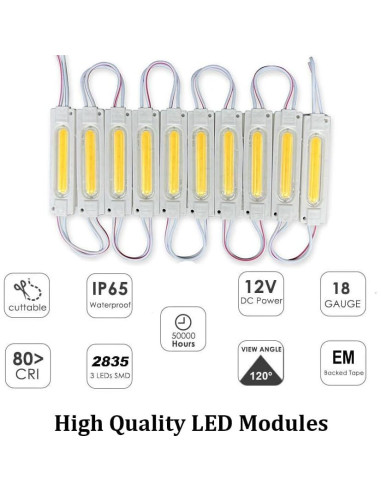 100 Módulos LED 12V IP65 Luz para Inflables y Carteles