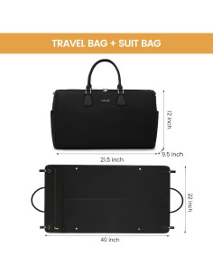 Bolsa de Ropa LOVEVOOK 3 en 1 para Viaje - Negro 2