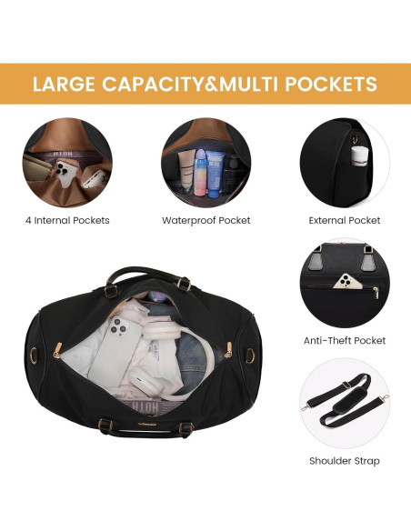 Bolsa de Ropa LOVEVOOK 3 en 1 para Viaje - Negro