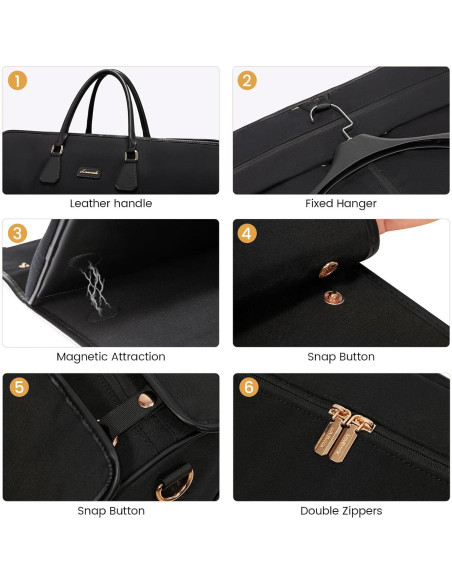 Bolsa de Ropa LOVEVOOK 3 en 1 para Viaje - Negro