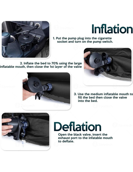 Colchón Inflable para Coche Onirii 140x89 cm con Bomba