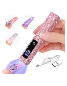 Lámpara UV LED Saviland 12W Rosa, Curado Rápido 10s, Portátil