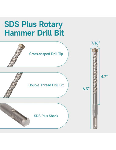 Broca de Martillo Rotativo SDS Plus YOSIGHT 16mm x 160mm