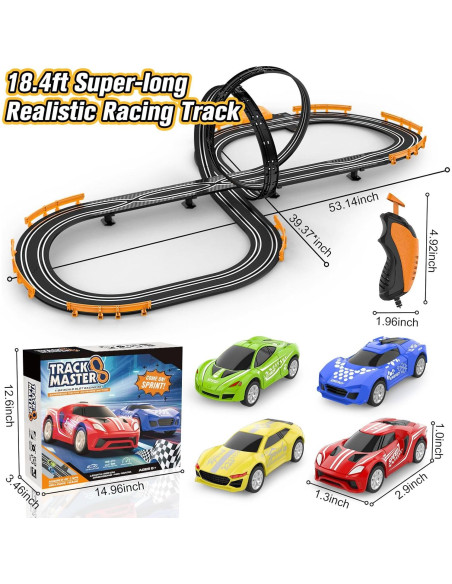Set de Pista de Carreras Eléctrica Mccreadee 5.61m 4 Coches