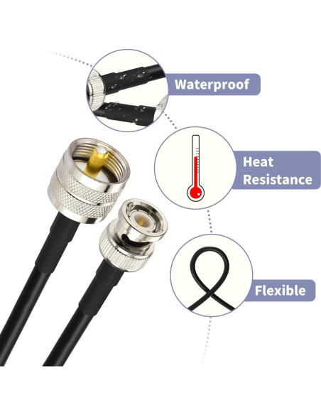 Cable Coaxial RG58 1.83m Macho BNC a Macho UHF Superbat