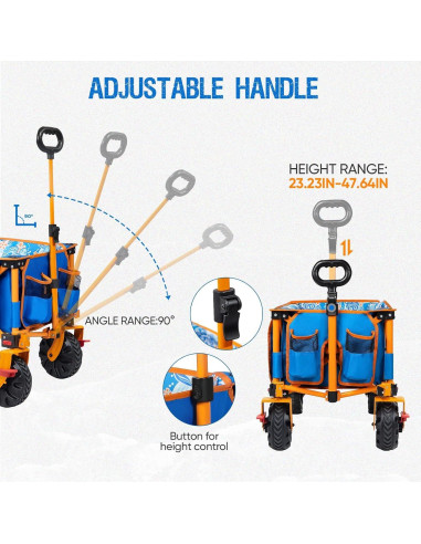 Carro de Playa Plegable Old Bahama Bay 2 en 1 con Freno