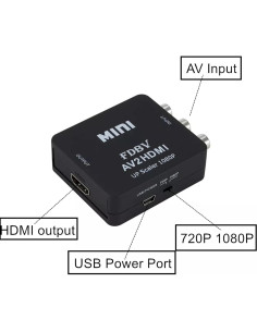 Convertidor RCA a HDMI FDBV AV2HDMI 1080P para TV y Consolas 2