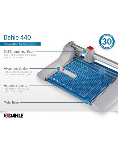 Cortadora de Papel Dahle 440, 35.56 cm, Autofilante, Alemana