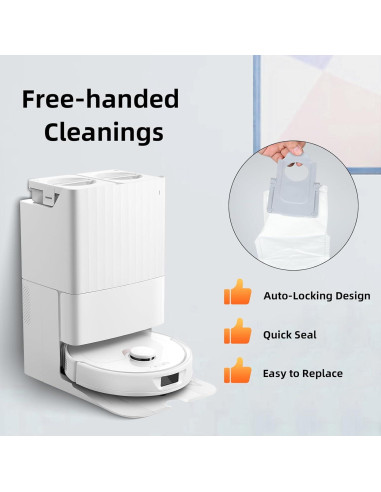 8 Bolsas de Polvo Roborock Q Revo/Saros 10 - Capacidad 2.7L