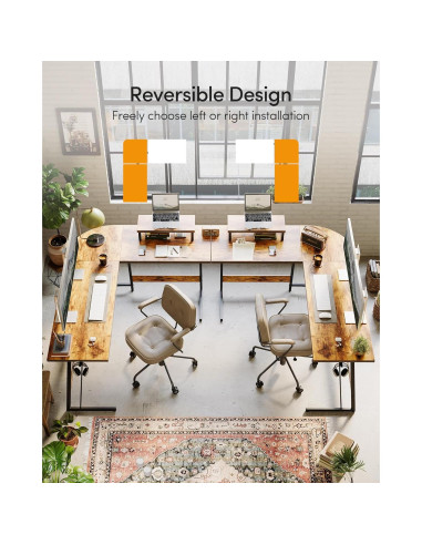 Escritorio de Juego en L CubiCubi 149.86 cm Marrón Rústico