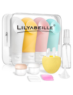 Kit de Botellas de Viaje 14 Pcs LilyAbeille 3oz A Prueba de Fugas