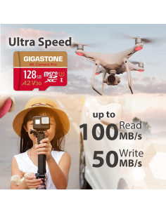 Tarjeta Micro SD Gigastone 128GB UHS-I U3 A2 V30 4K 2