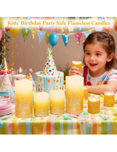 Juego de 8 Velas LED Doradas a Batería con Control Remoto 2