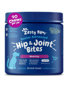Zesty Paws Suplemento Articular para Perros - 90 Masticables de Pollo