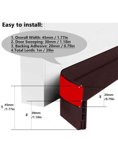 Detenedor de Corrientes de Aire DOHUG 1m Marrón para Puertas 2