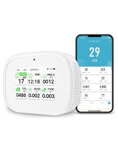 Monitor de Calidad del Aire Bcetasy 18-en-1 WiFi con App