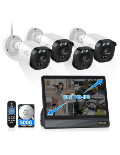 Sistema de Cámara de Seguridad OOSSXX 5MP Full HD con Monitor 10"