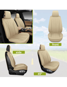 Cubiertas de Asiento de Coche AOOG Beige Ajuste Universal 2