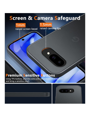 Funda FNTCASE para Google Pixel 9a - Antigolpes y Mate Negra