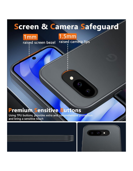 Funda FNTCASE para Google Pixel 9a - Antigolpes y Mate Negra