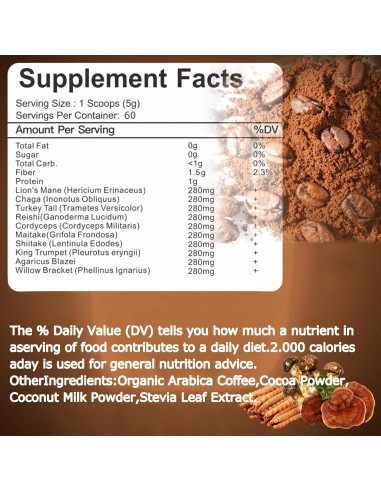 Café de Hongo Suiyilary 300g - Mezcla de 10 Hongos Nutritivos