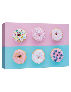 Lienzo Donuts Azul y Rosa wall26 30.48x45.72cm Arte de Pared