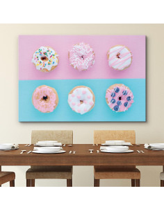 Lienzo Donuts Azul y Rosa wall26 30.48x45.72cm Arte de Pared 2