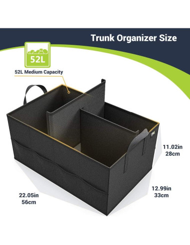 Organizador de Maletero MIU COLOR 52L Plegable Negro