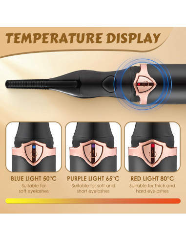 Rizador de Pestañas Eléctrico Rewdut 2-en-1 USB 3 Modos Temperatura