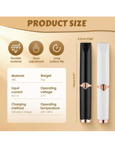 Rizador de Pestañas Eléctrico Rewdut 2-en-1 USB 3 Modos Temperatura