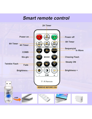 Luces de Cortina 600LED SINAMER 5.97m x 2.99m Blancas