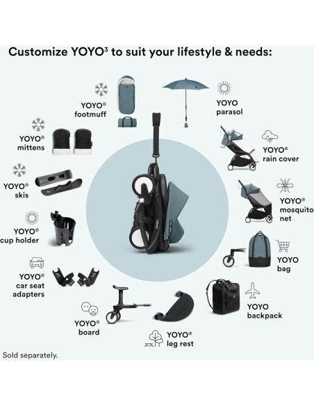 Cochecito Stokke YOYO3 Aqua - Plegable, Ligero y Compacto