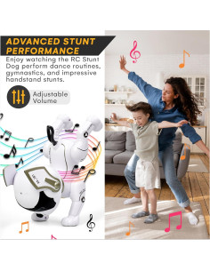 Perro Robot Top Race Blanco - Juguete Interactivo RC 2