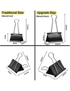 Clips de Carpeta Jumbo Ufmarine 12 Pcs 6.1 cm 340 Hojas 2