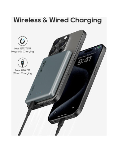 Batería Portátil MagSafe Kuulaa 10000mAh Carga Rápida USB-C