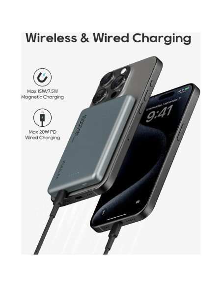 Batería Portátil MagSafe Kuulaa 10000mAh Carga Rápida USB-C