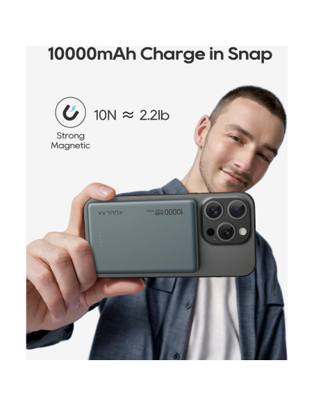 Batería Portátil MagSafe Kuulaa 10000mAh Carga Rápida USB-C