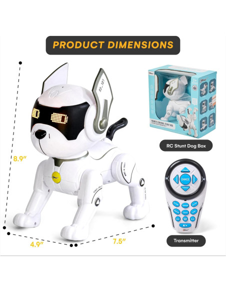 Perro Robot Top Race Blanco - Juguete Interactivo RC Perro Robot Top Race Blanco - Juguete Interactivo RC