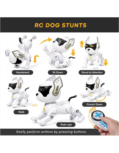 Perro Robot Top Race Blanco - Juguete Interactivo RC Perro Robot Top Race Blanco - Juguete Interactivo RC