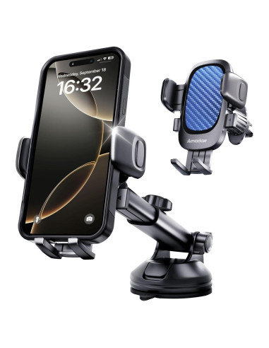 Soporte para Teléfono de Coche AMADAW 3-en-1 Ajustable Azul