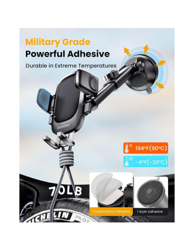 Soporte para Teléfono de Coche AMADAW 3-en-1 Ajustable Azul