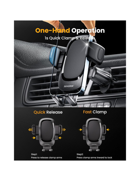 Soporte para Teléfono de Coche AMADAW 3-en-1 Ajustable Azul