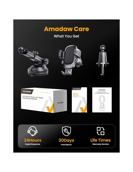 Soporte para Teléfono de Coche AMADAW 3-en-1 Ajustable Azul