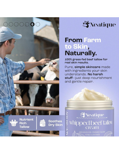Grasa de Res Alimentada con Pasto Neatique 60g Hidratante Piel