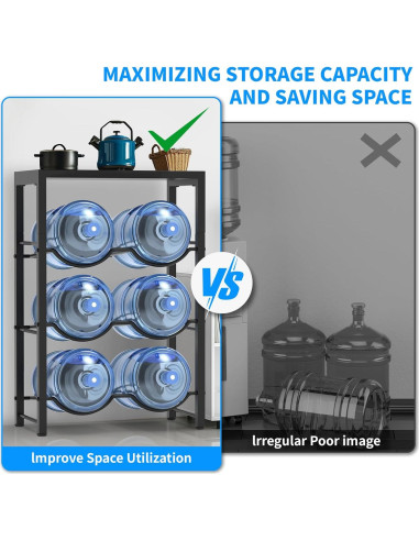 Soporte para Botellas de Agua Semoprus 6 Botellas 3 Niveles