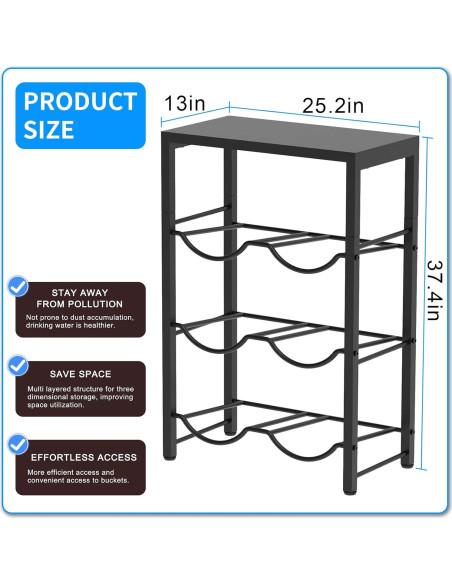 Soporte para Botellas de Agua Semoprus 6 Botellas 3 Niveles